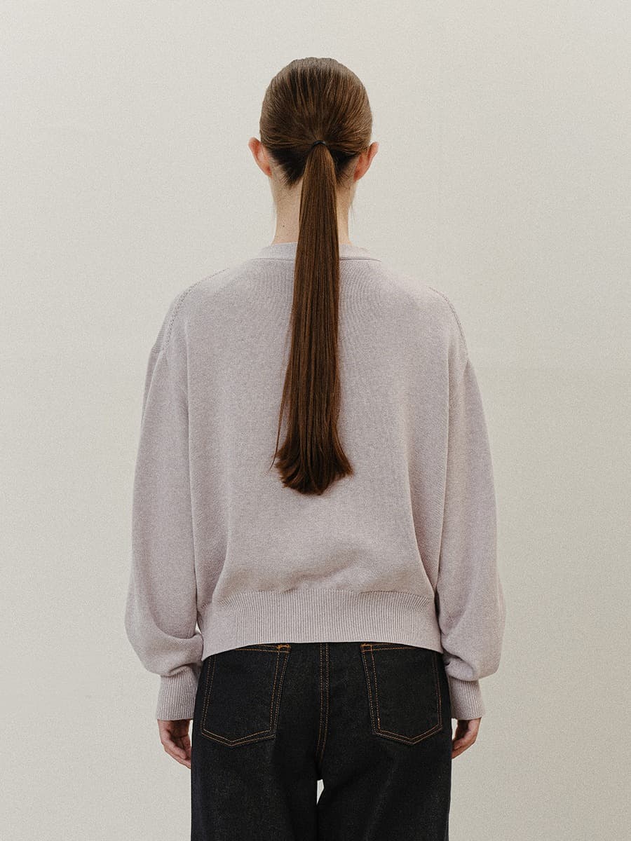 TVF COTTON CASHMERE KNIT CARDIGAN_LAVENDER — vue 4