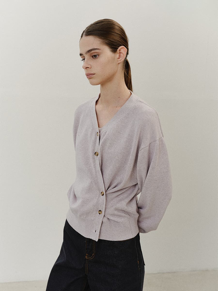 TVF COTTON CASHMERE KNIT CARDIGAN_LAVENDER — vue 5