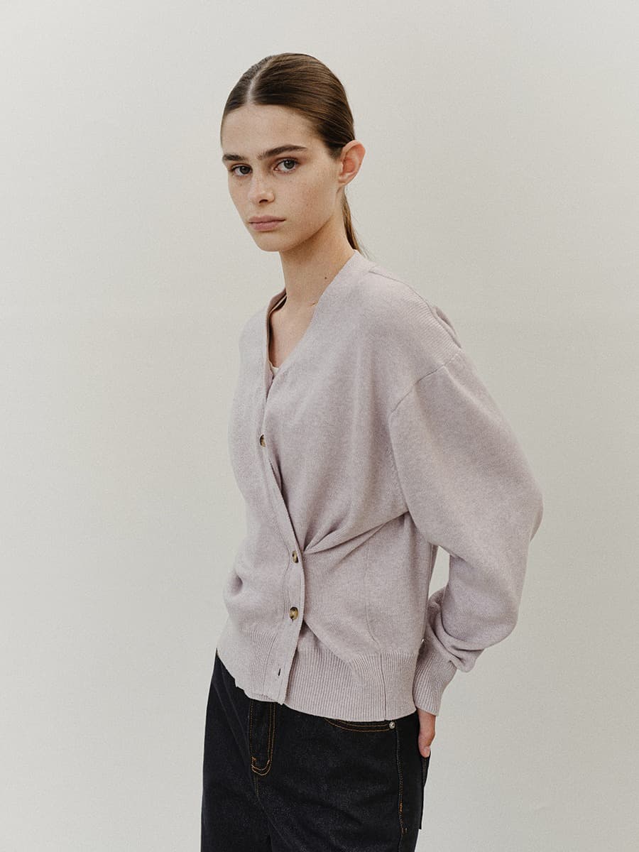 TVF COTTON CASHMERE KNIT CARDIGAN_LAVENDER — vue 6