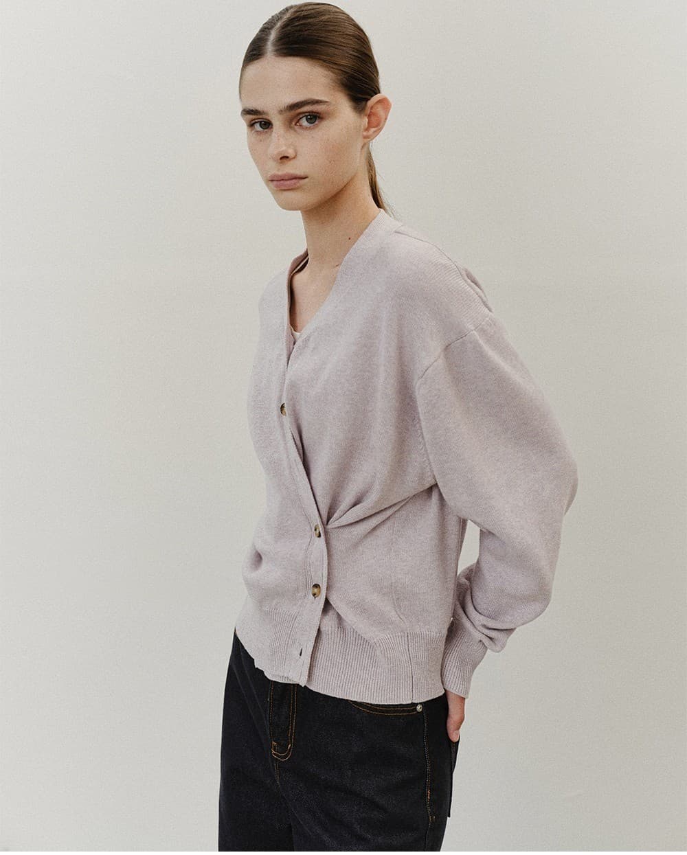 TVF COTTON CASHMERE KNIT CARDIGAN_LAVENDER — vue 10