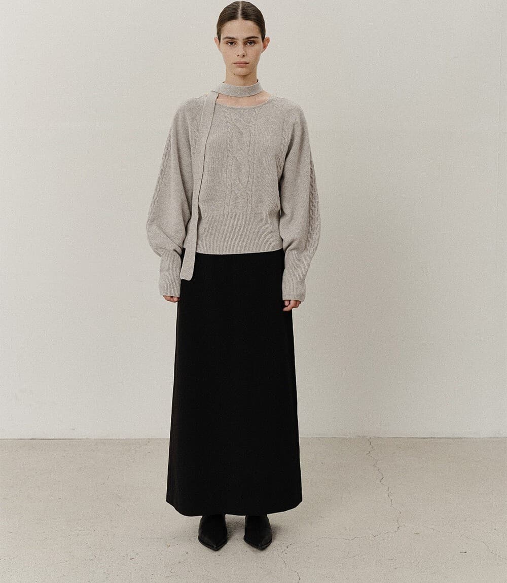 TVF MUFFLER CABLE WHOLEGARMENT KNIT TOP_L-GREY — vue 7