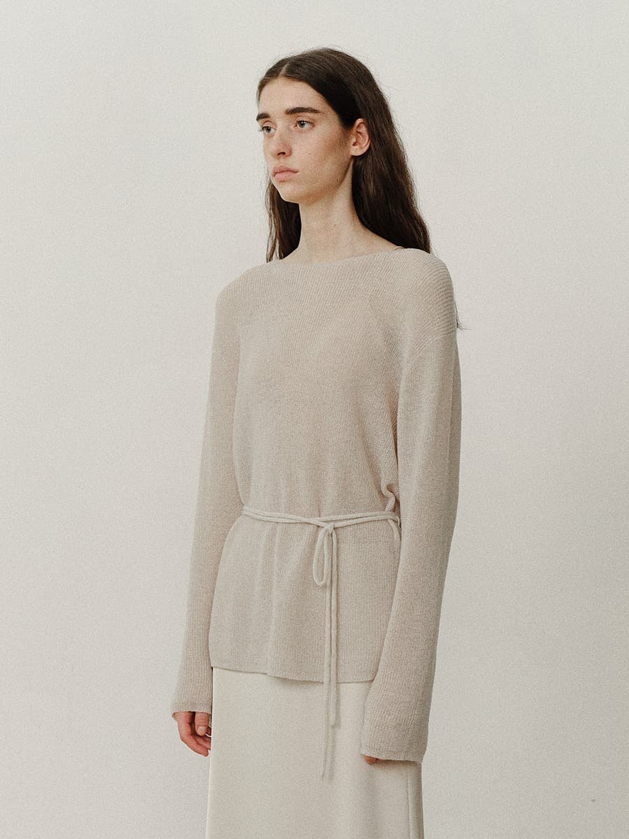 TVF LOOSE FIT STRING ALPACA KNIT TOP_OATMEAL — vue 3