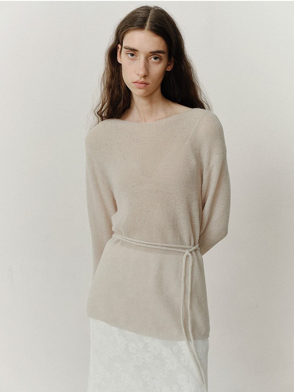 TVF LOOSE FIT STRING ALPACA KNIT TOP_OATMEAL — vue 9