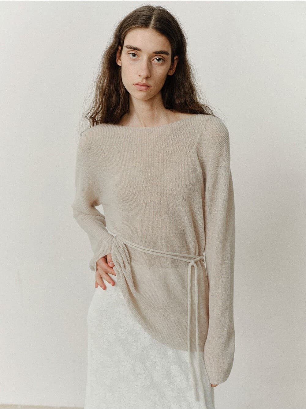 TVF LOOSE FIT STRING ALPACA KNIT TOP_OATMEAL — vue 10
