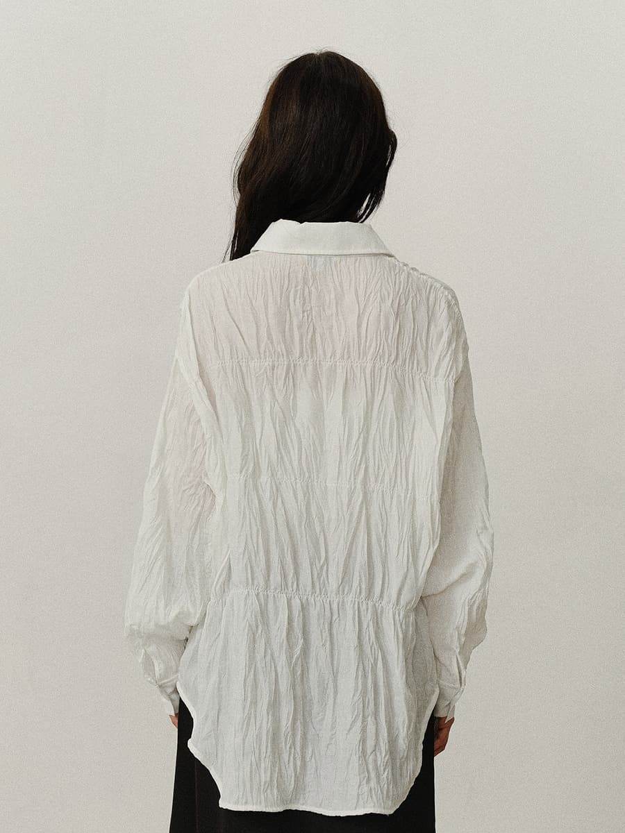 TVF CRINKLE COLLAR SHIRT_IVORY — vue 4