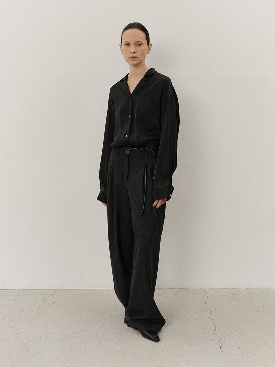 TVF GLOSSY STRIPED SHIRT_BLACK — vue 6