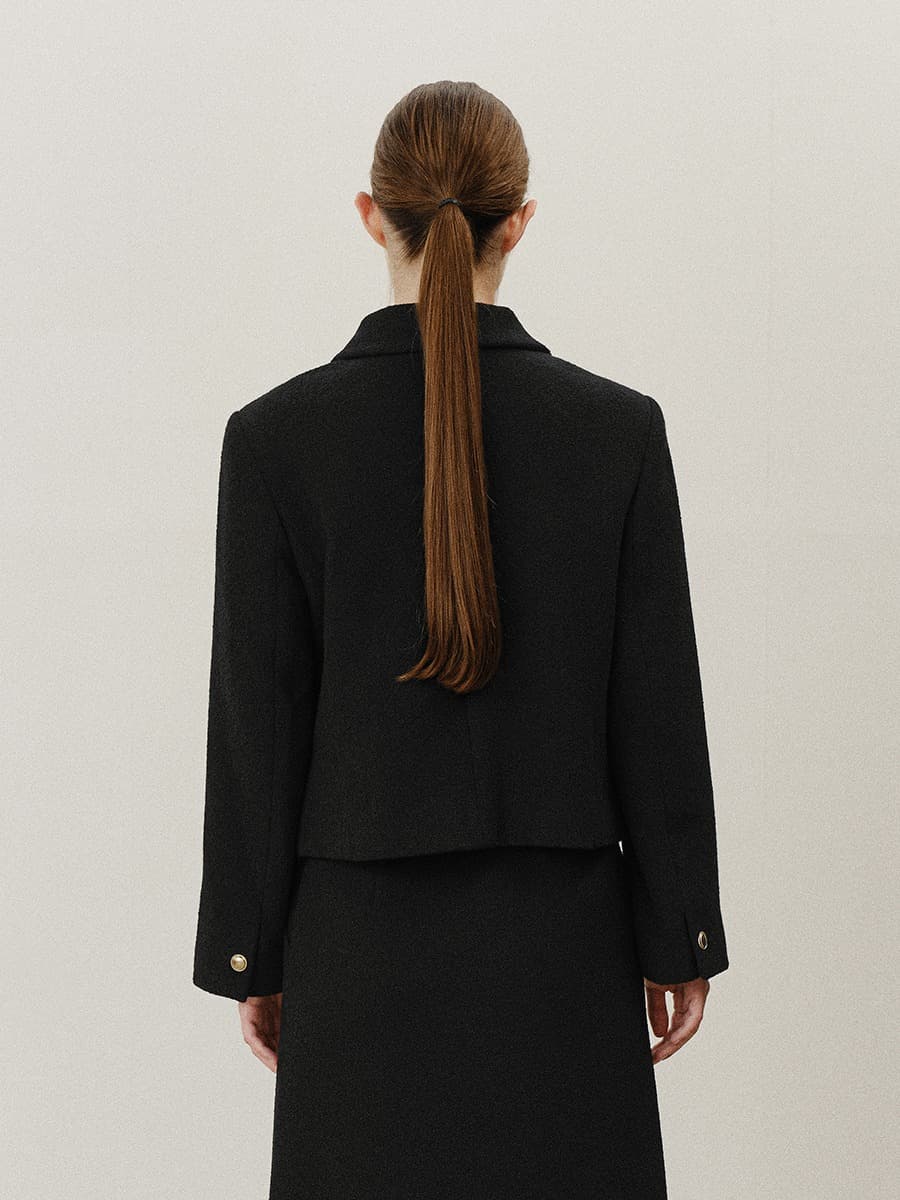 TVF WOOL BOUCLE TWEED BLAZER_BLACK — vue 5