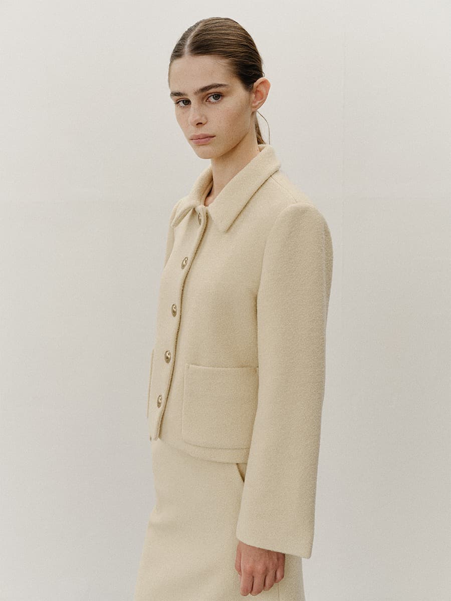 TVF WOOL BOUCLE TWEED BLAZER_Y-BEIGE — vue 3