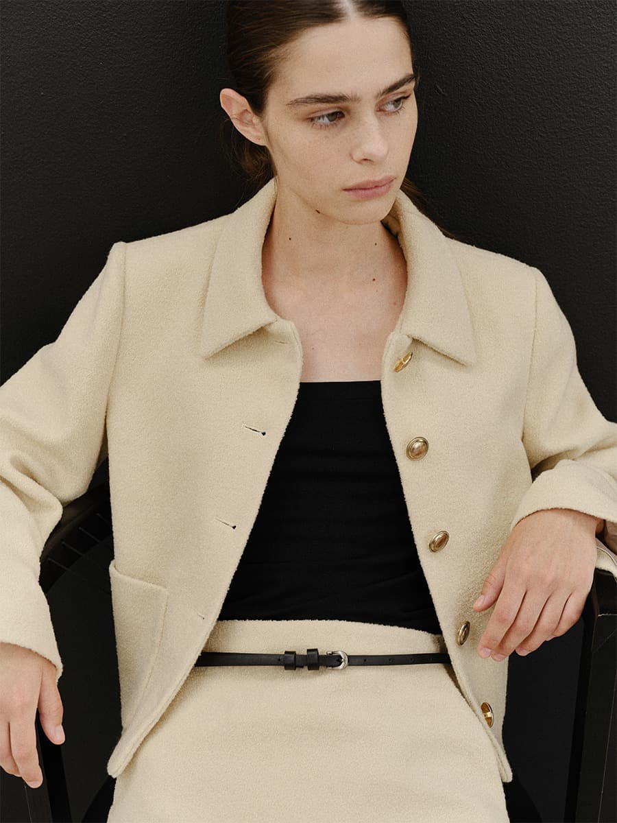 TVF WOOL BOUCLE TWEED BLAZER_Y-BEIGE — vue 6