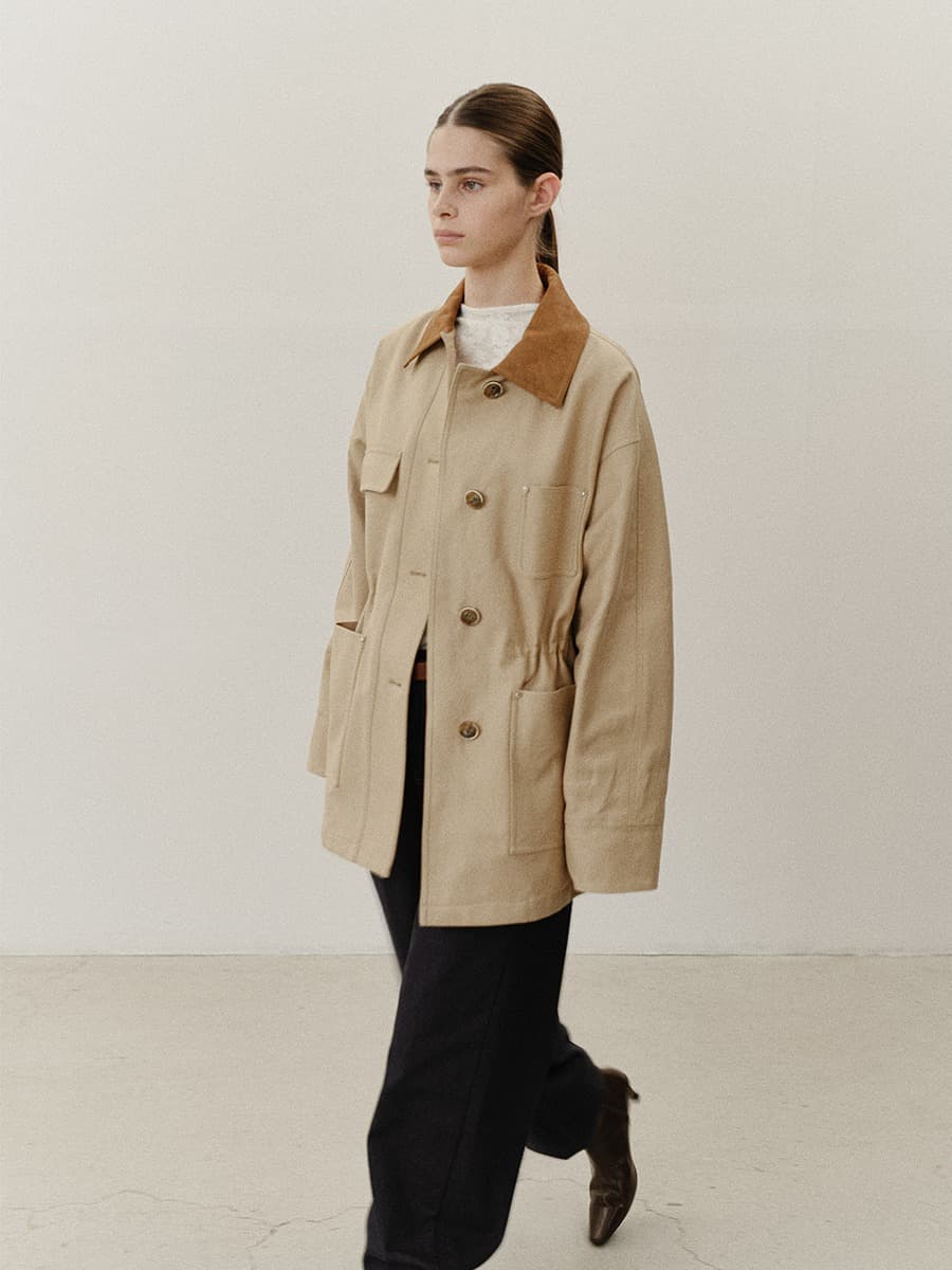 TVF COTTON HALF WORK JACKET_BEIGE — vue 2