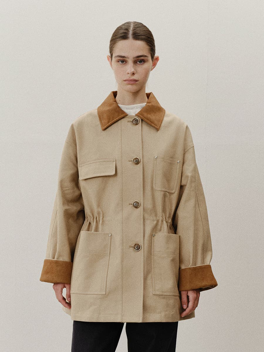 TVF COTTON HALF WORK JACKET_BEIGE — vue 1