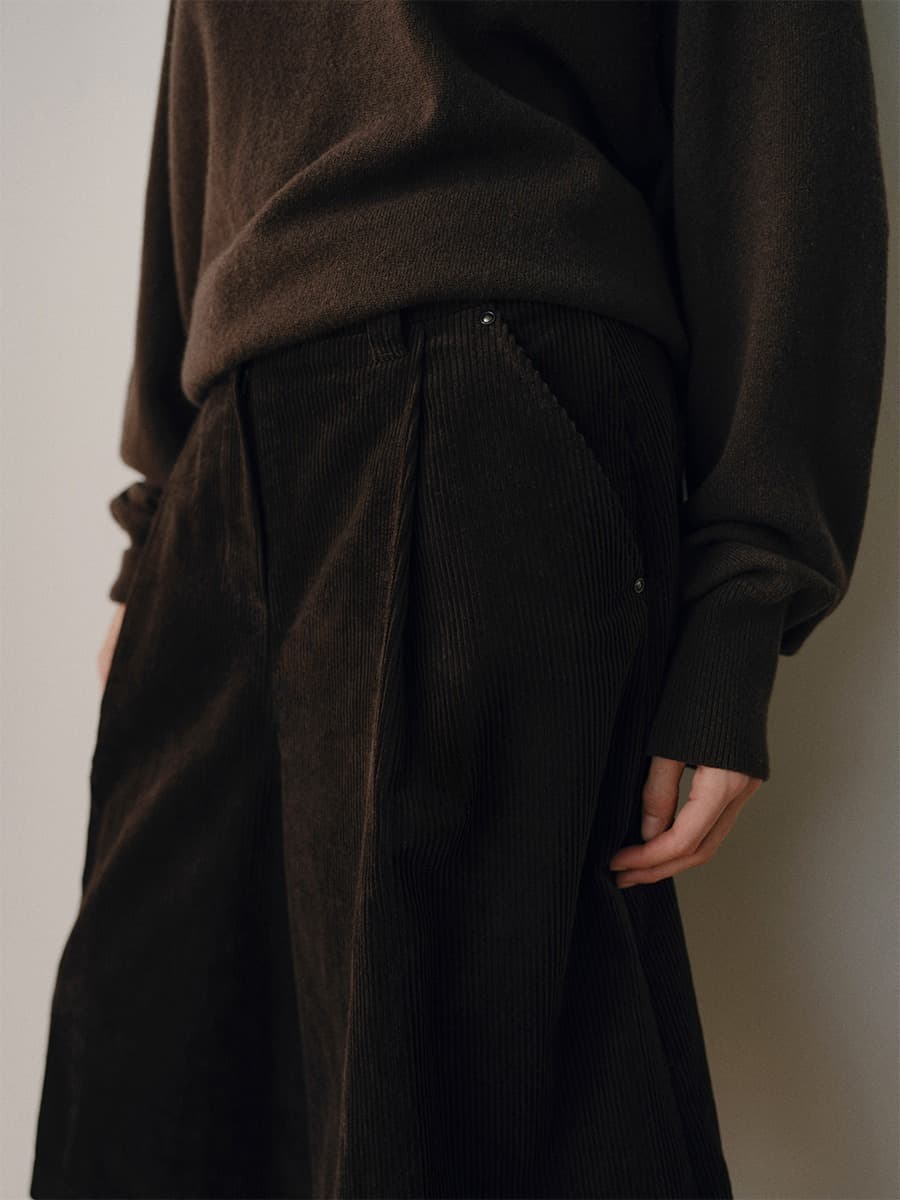 TVW CORDUROY BERMUDA PANTS_D-BROWN — vue 2