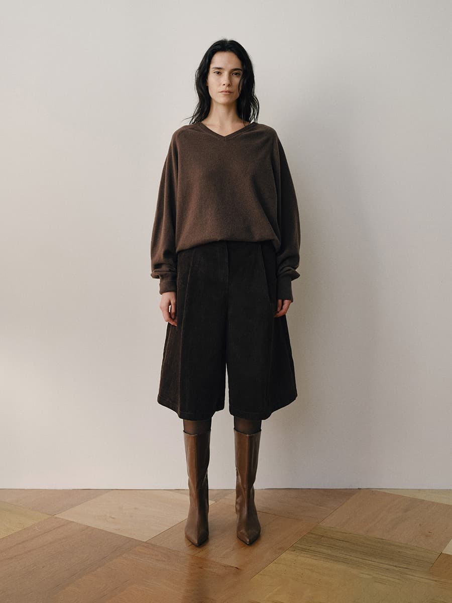 TVW CORDUROY BERMUDA PANTS_D-BROWN — vue 4