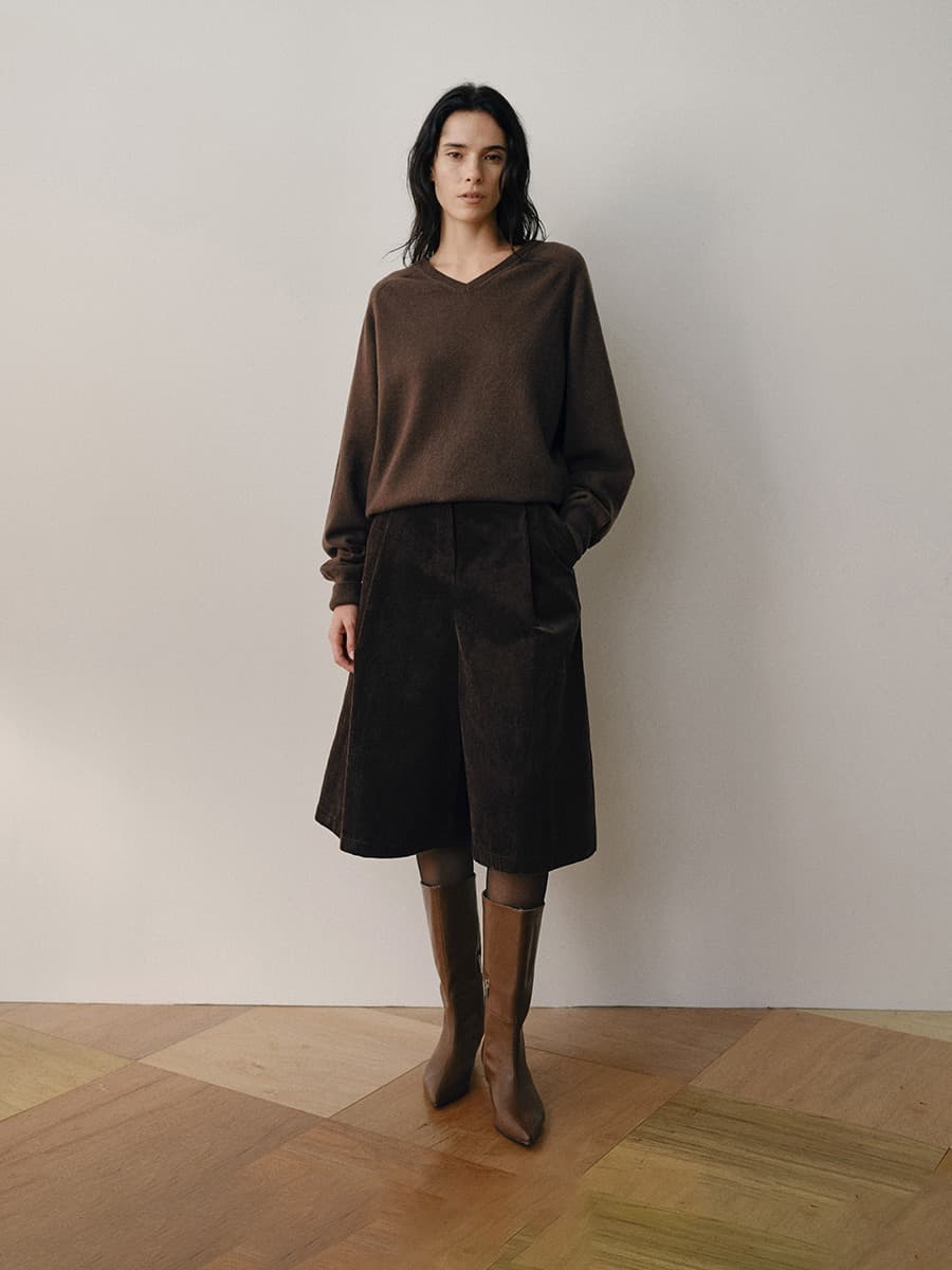 TVW CORDUROY BERMUDA PANTS_D-BROWN — vue 5
