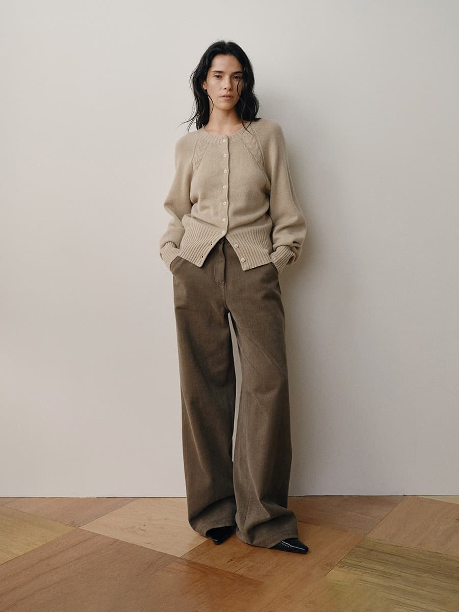 TVW DIVIDED COTTON PANTS_BROWN — vue 5