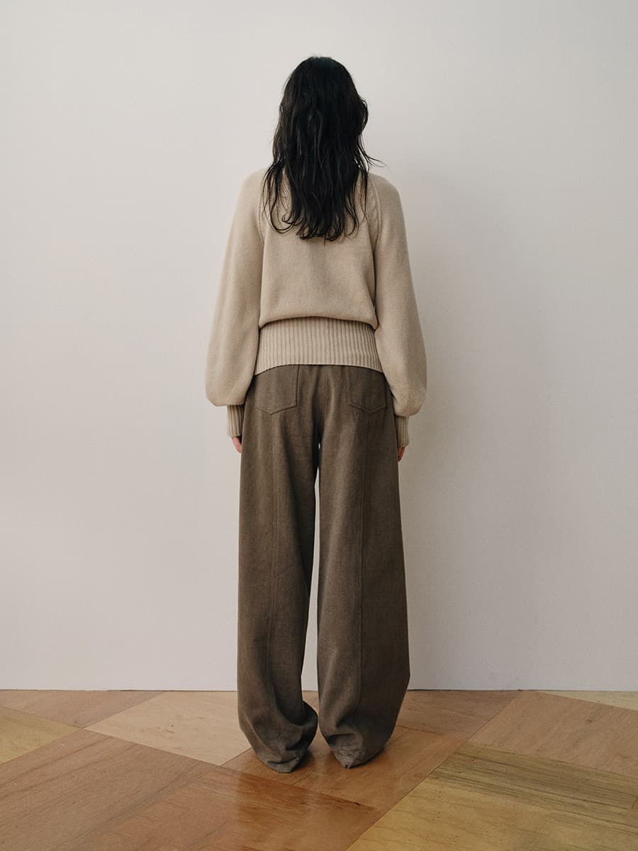 TVW DIVIDED COTTON PANTS_BROWN — vue 7