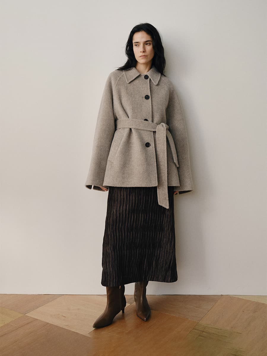 TVW WRINKLE VELVET SKIRT_BROWN — vue 4