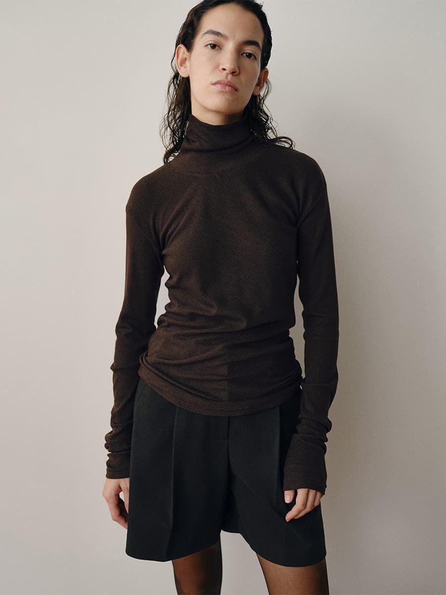 TVW WOOL TURTLENECK TOP_BROWN — vue 3