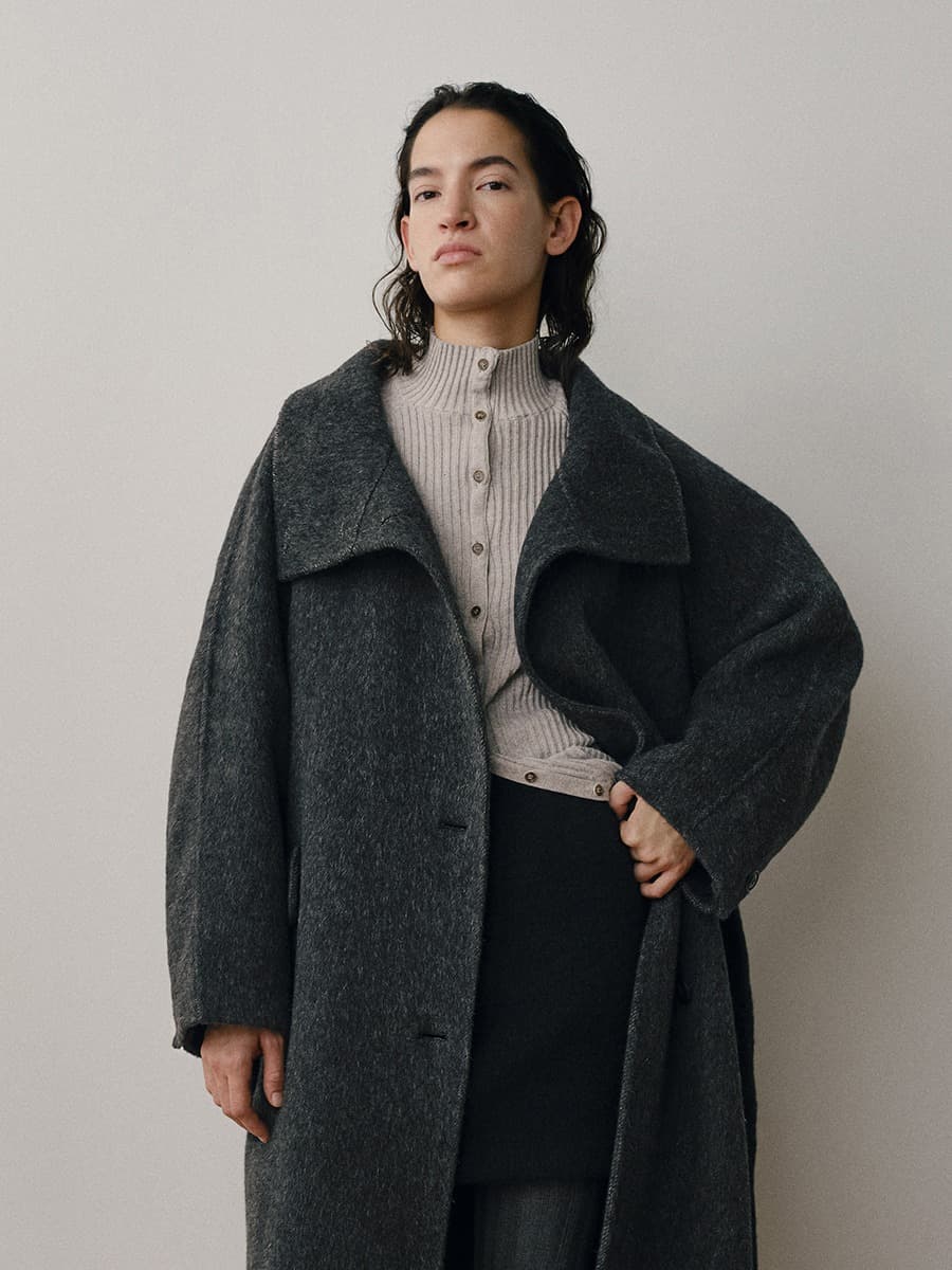 TVW COTTON CASHMERE TURTLE KNIT CARDIGAN_GREY — vue 7