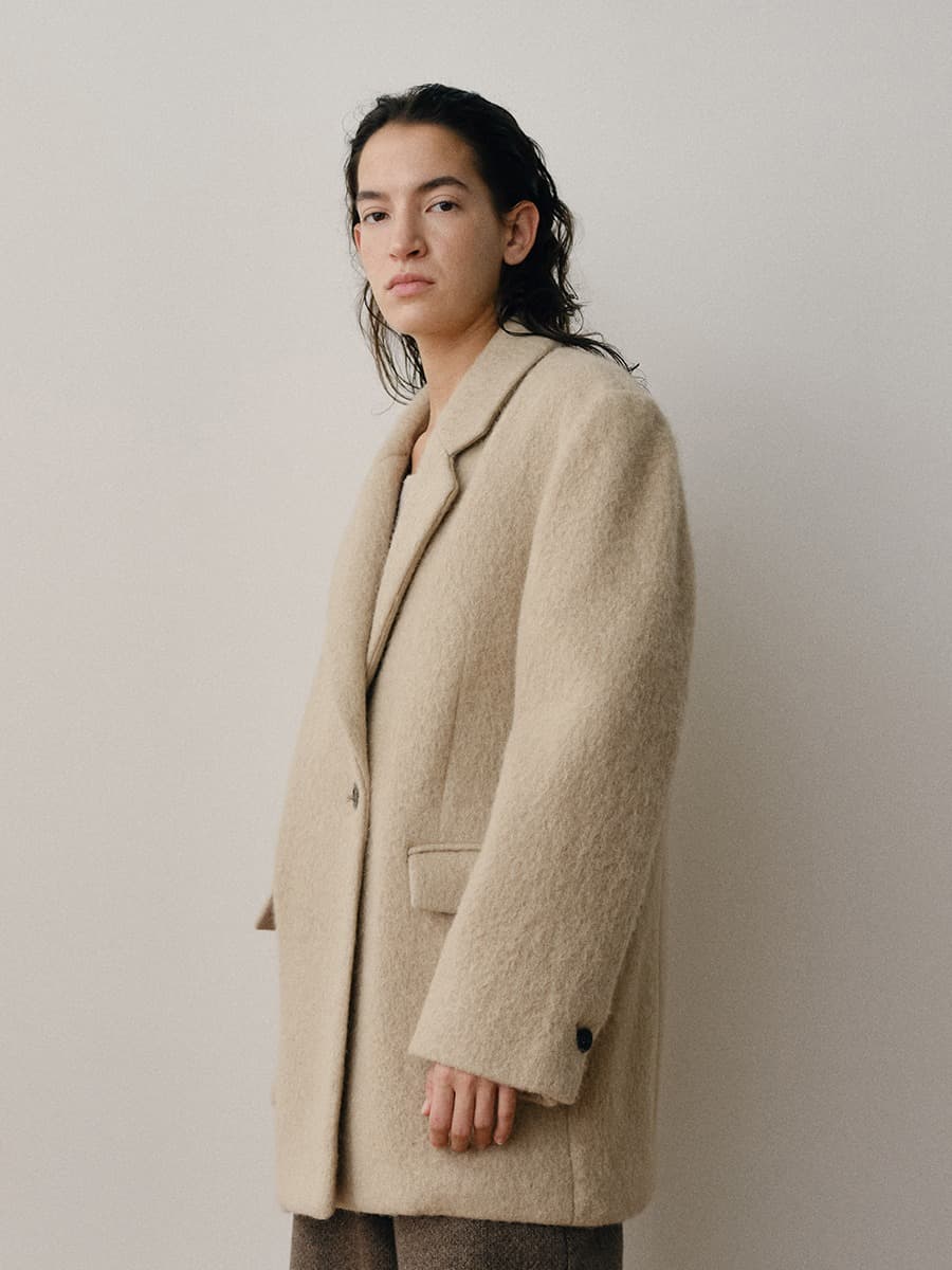 TVW ALPACA WOOL HALF JACKET_BEIGE — vue 2