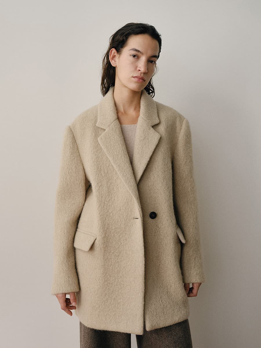 TVW ALPACA WOOL HALF JACKET_BEIGE — vue 3