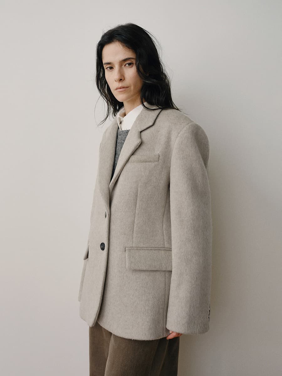 TVW CASHMERE WOOL SINGLE BLAZER_L-GREY — vue 6