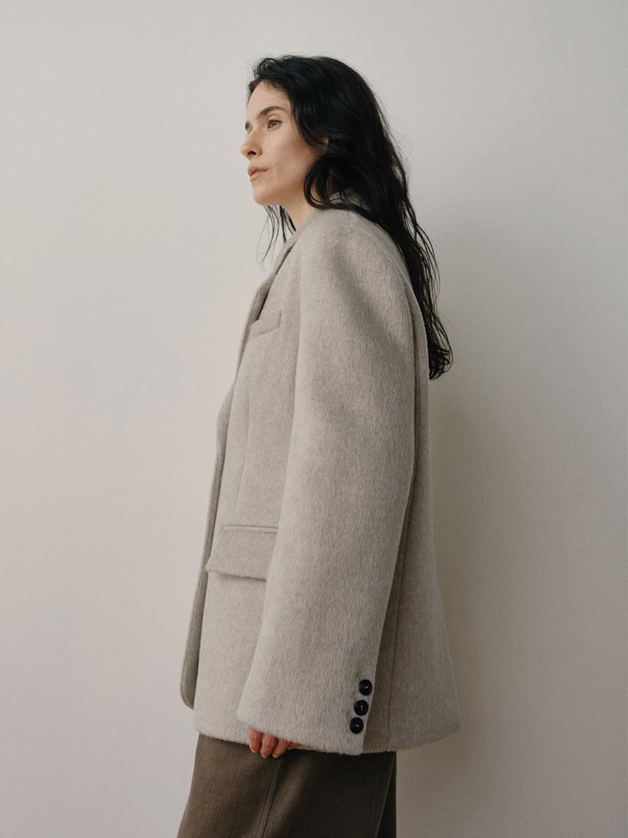 TVW CASHMERE WOOL SINGLE BLAZER_L-GREY — vue 7