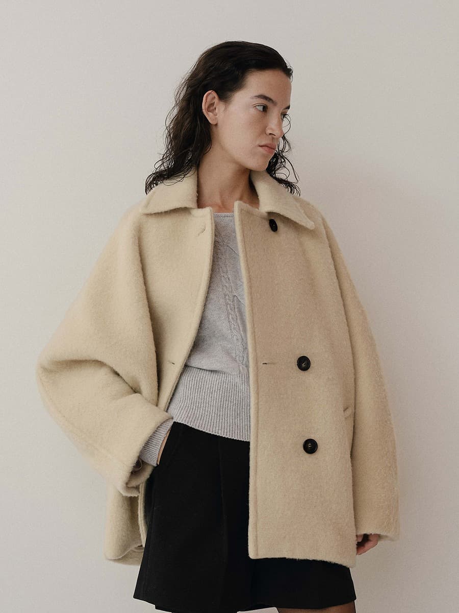 TVW SURI ALPACA SEMI DOUBLE HALF COAT_CREAM BEIGE — vue 5