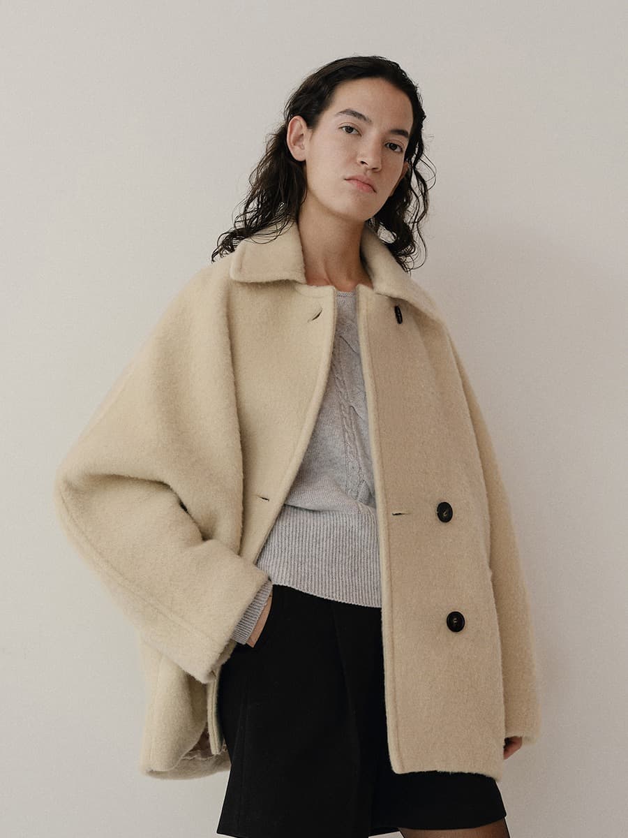 TVW SURI ALPACA SEMI DOUBLE HALF COAT_CREAM BEIGE — vue 6