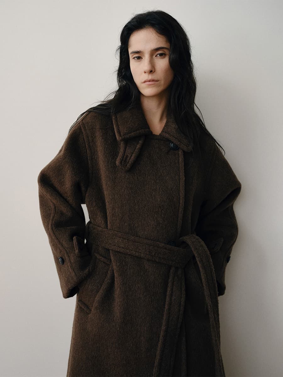 TVW CAMEL HAIR DOUBLE COAT_BROWN — vue 4