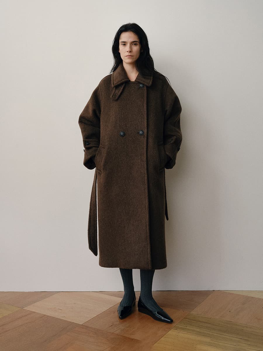 TVW CAMEL HAIR DOUBLE COAT_BROWN — vue 5