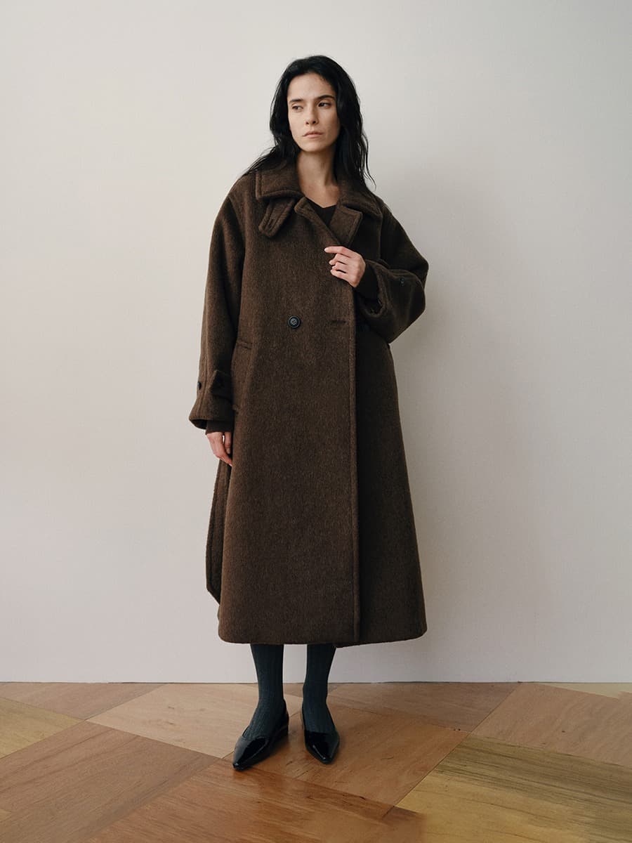 TVW CAMEL HAIR DOUBLE COAT_BROWN — vue 6