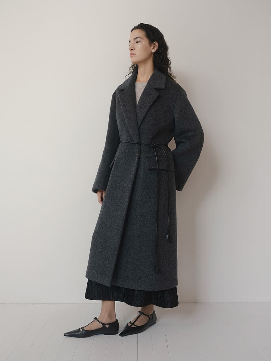 TVW ALPACA DOUBLE LONG COAT_CHARCOAL — vue 3