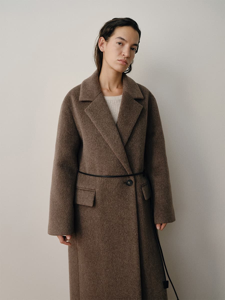 TVW ALPACA DOUBLE LONG COAT_BROWN — vue 2