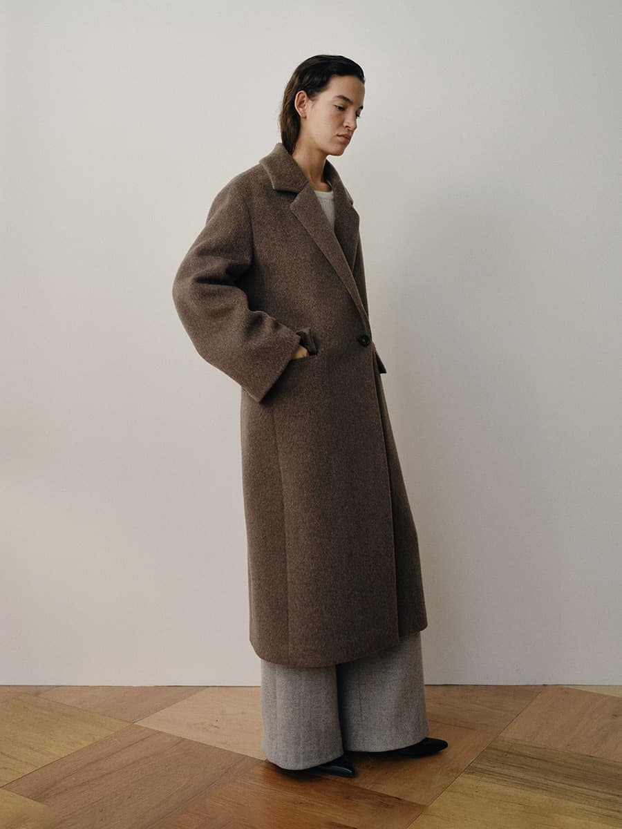 TVW ALPACA DOUBLE LONG COAT_BROWN — vue 4