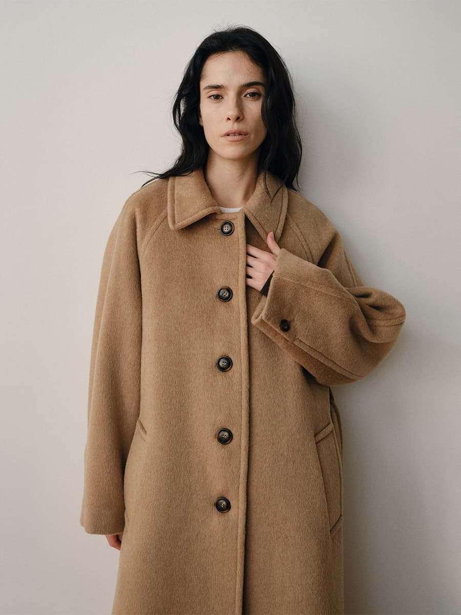 TVW CASHMERE BALMACAAN COLLAR COAT_CAMEL — vue 2