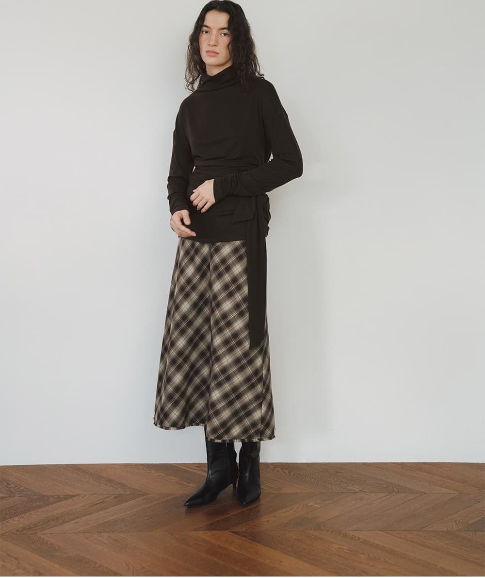 TVW MOCKNECK WOOL TIE TOP_BROWN — vue 11