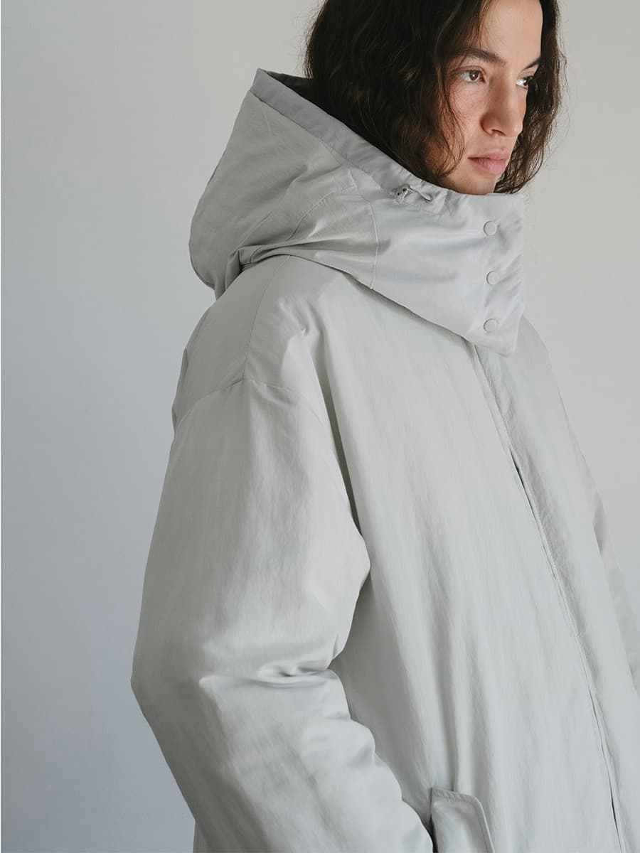 TVW REVERSIBLE HOODED GOOSE DOWN JUMPER_MINT GREY — vue 4