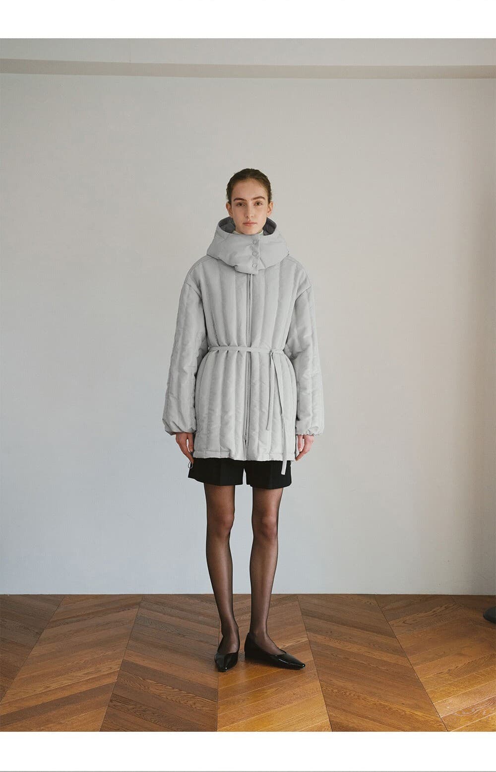 TVW REVERSIBLE HOODED GOOSE DOWN JUMPER_MINT GREY — vue 8