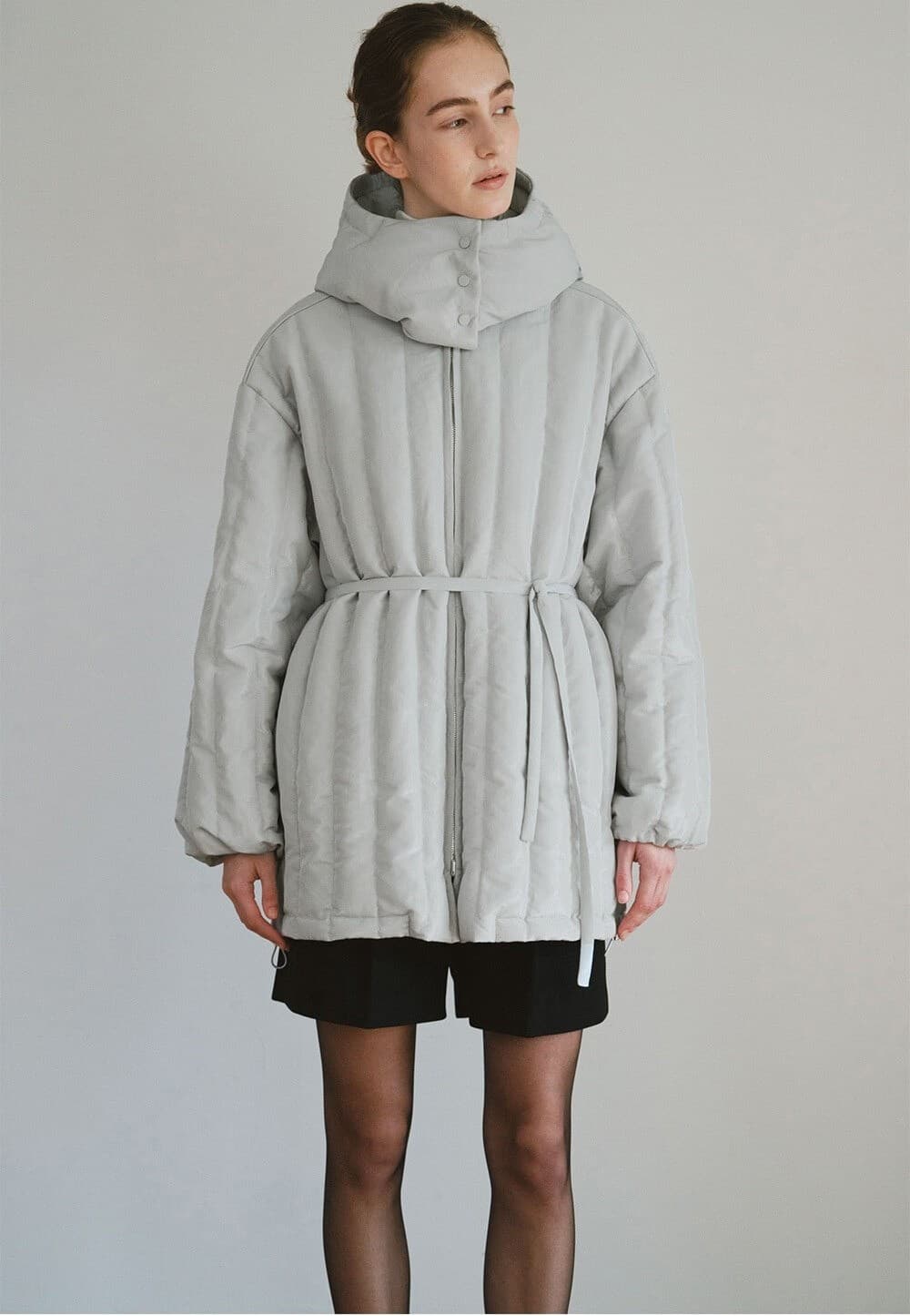 TVW REVERSIBLE HOODED GOOSE DOWN JUMPER_MINT GREY — vue 9