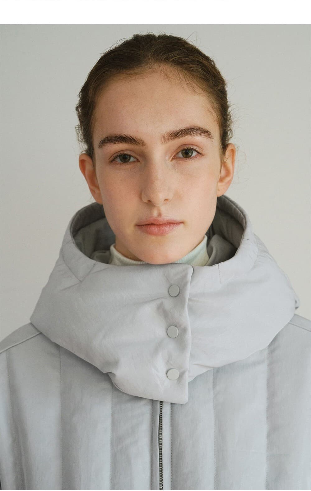 TVW REVERSIBLE HOODED GOOSE DOWN JUMPER_MINT GREY — vue 10