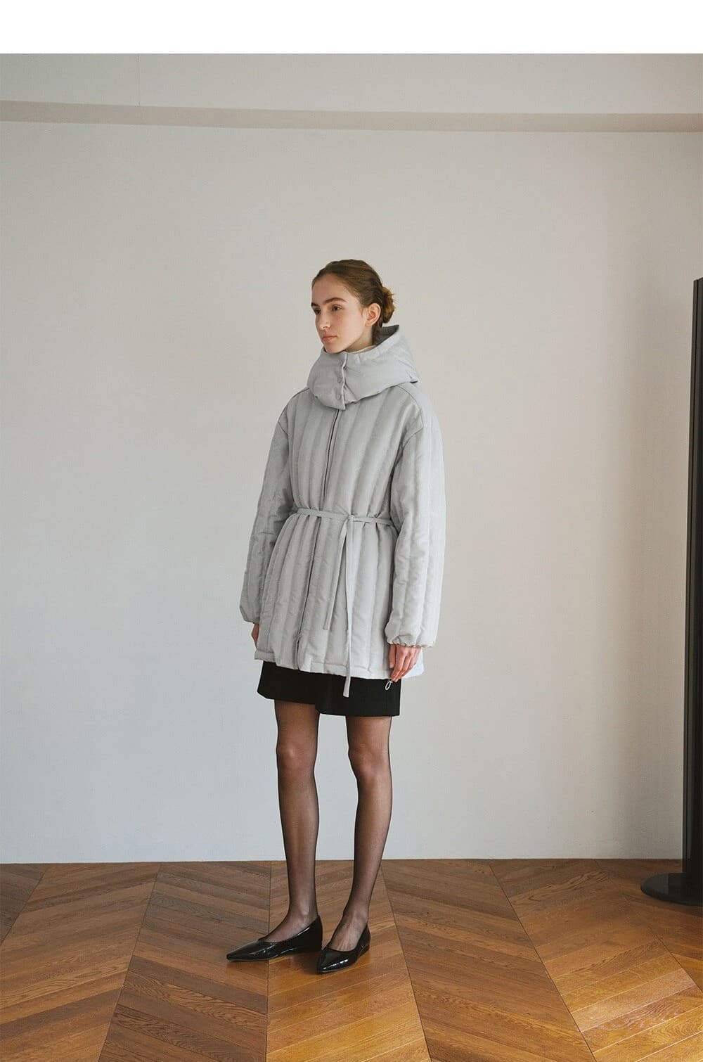 TVW REVERSIBLE HOODED GOOSE DOWN JUMPER_MINT GREY — vue 11