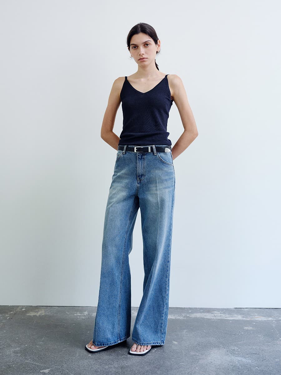TIS SEMI WIDE FLARE DENIM_BLUE — vue 5