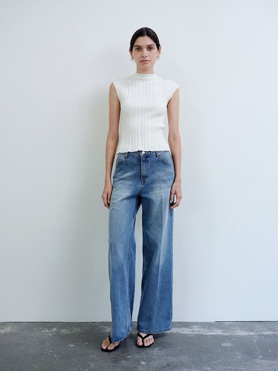 TIS SEMI WIDE FLARE DENIM_BLUE — vue 6