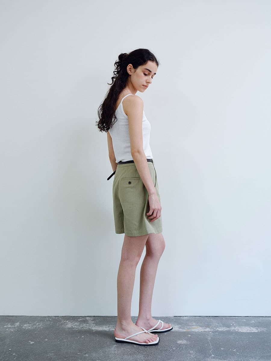 TIS CLASSIC COTTON SHORT PANTS_KHAKI — vue 5
