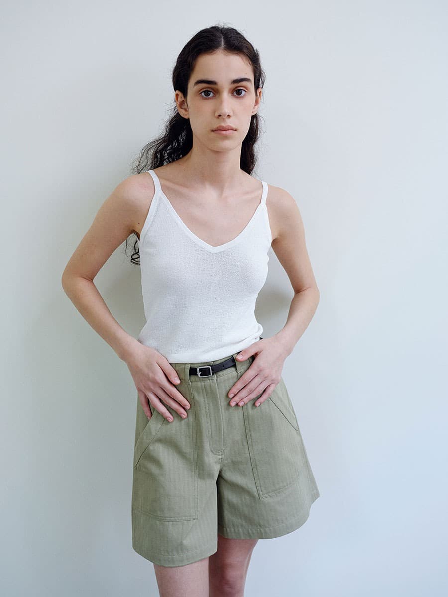 TIS CLASSIC COTTON SHORT PANTS_KHAKI — vue 7