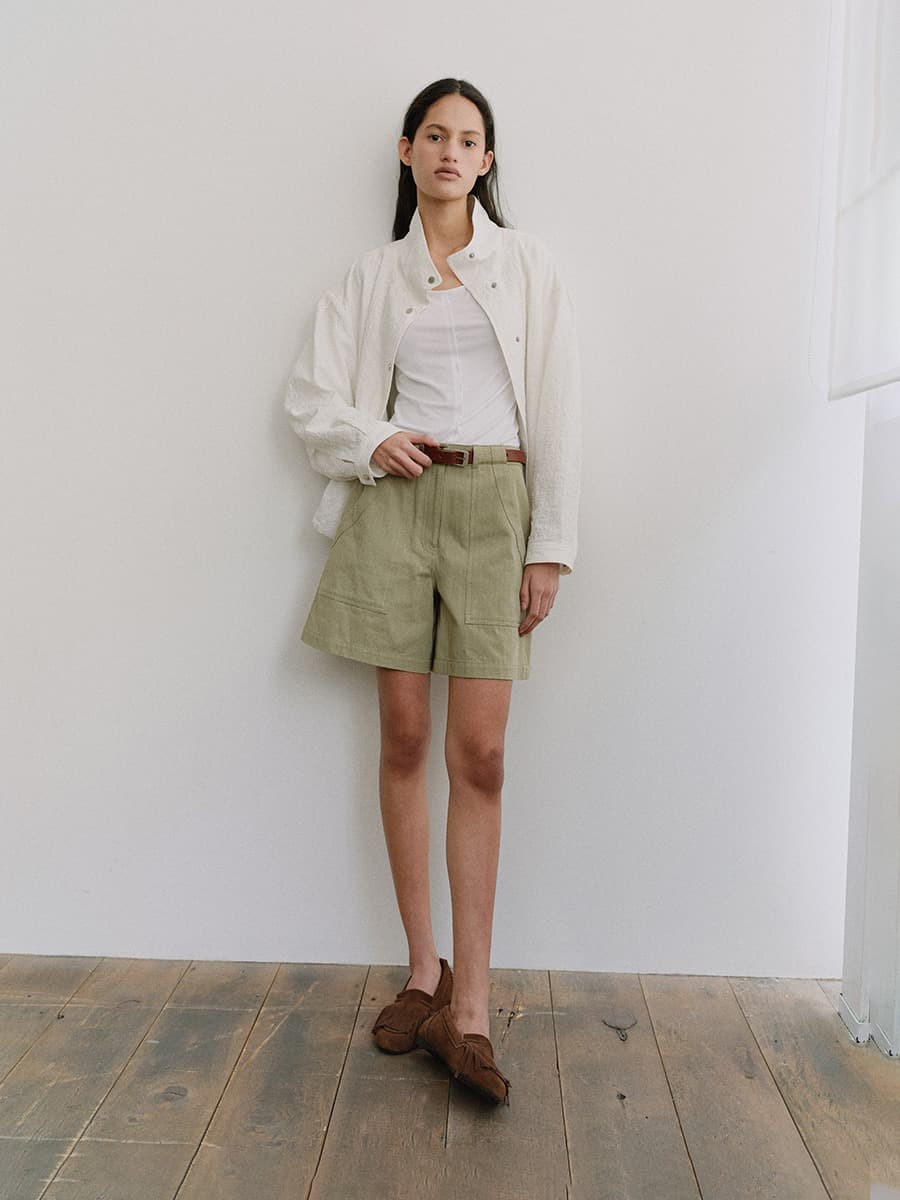 TIS CLASSIC COTTON SHORT PANTS_KHAKI — vue 9