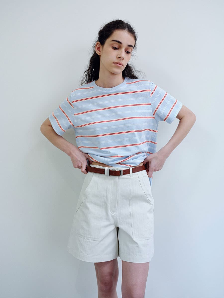 TIS CLASSIC COTTON SHORT PANTS_IVORY — vue 4