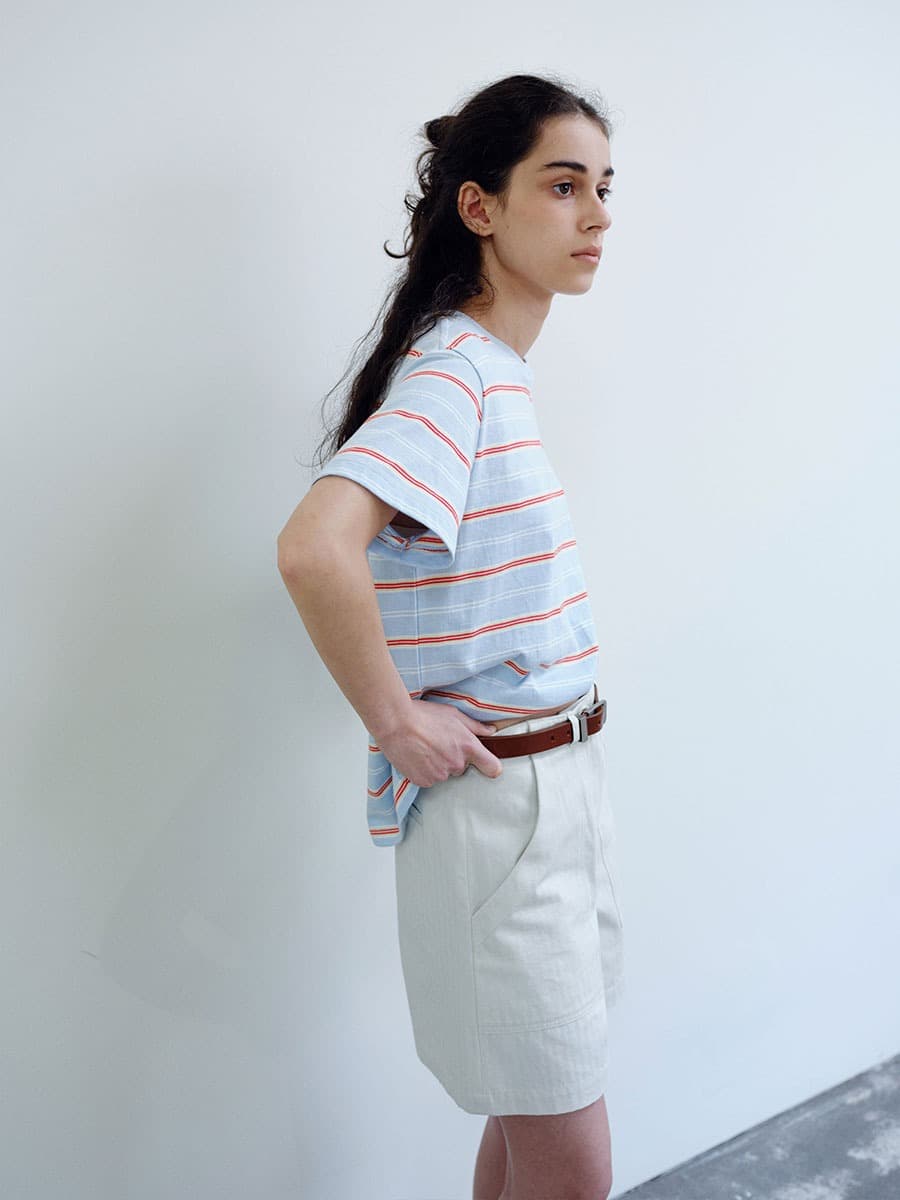 TIS CLASSIC COTTON SHORT PANTS_IVORY — vue 5