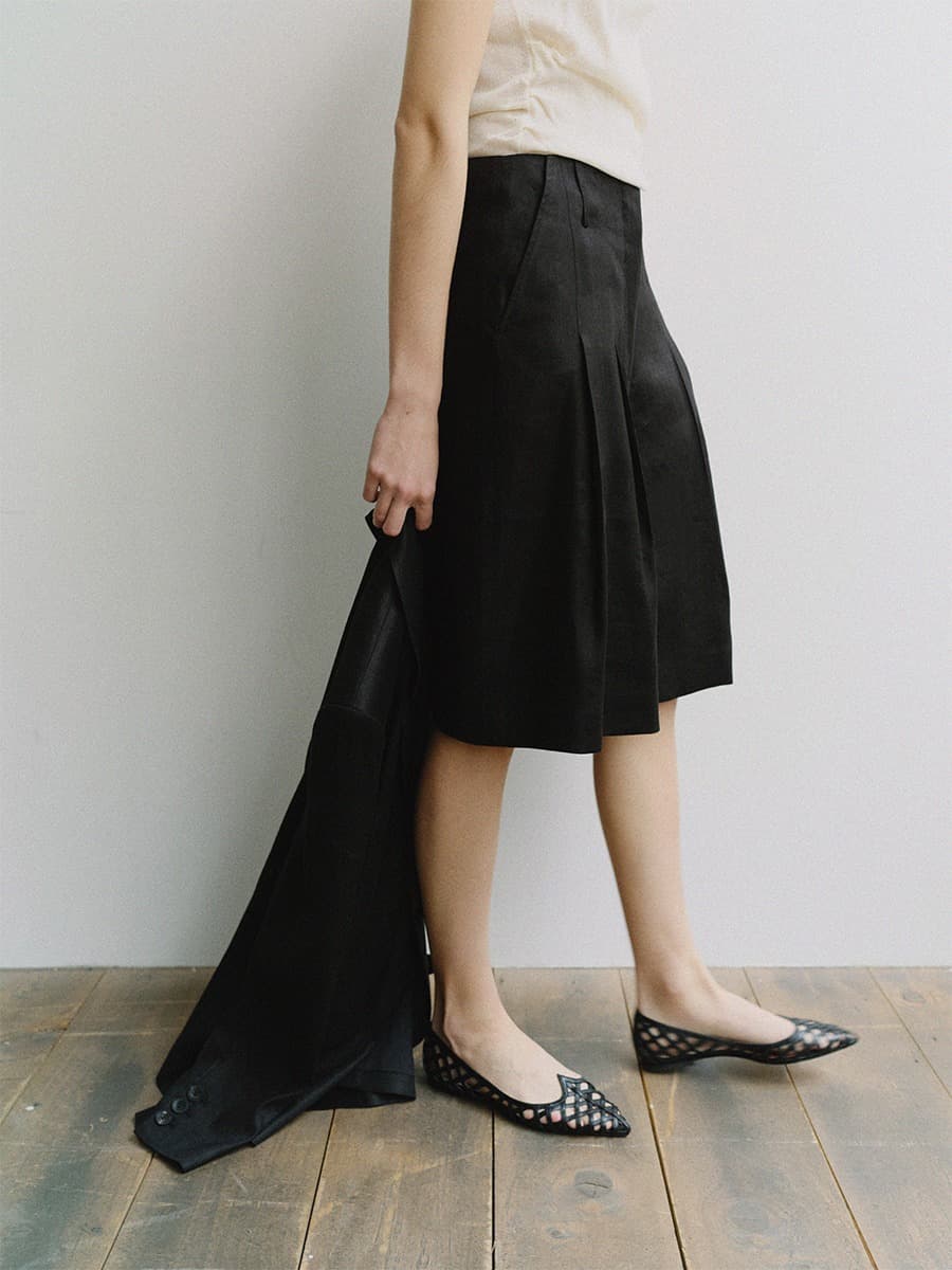 TIS WIDE BERMUDA TROUSERS_BLACK — vue 4
